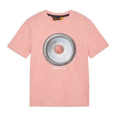 Ben Sherman Boys' pink target speaker print t-shirt